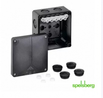 Коробка соединительная ABOX-i 060-6 (черная) с клеммником IP66